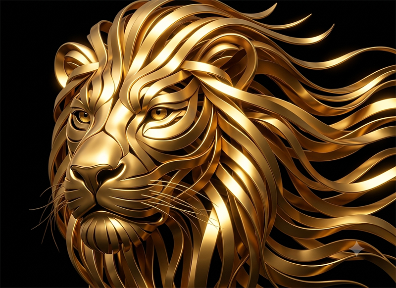 Druk ścienny - lion