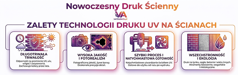 Zalety druk ściennego UV